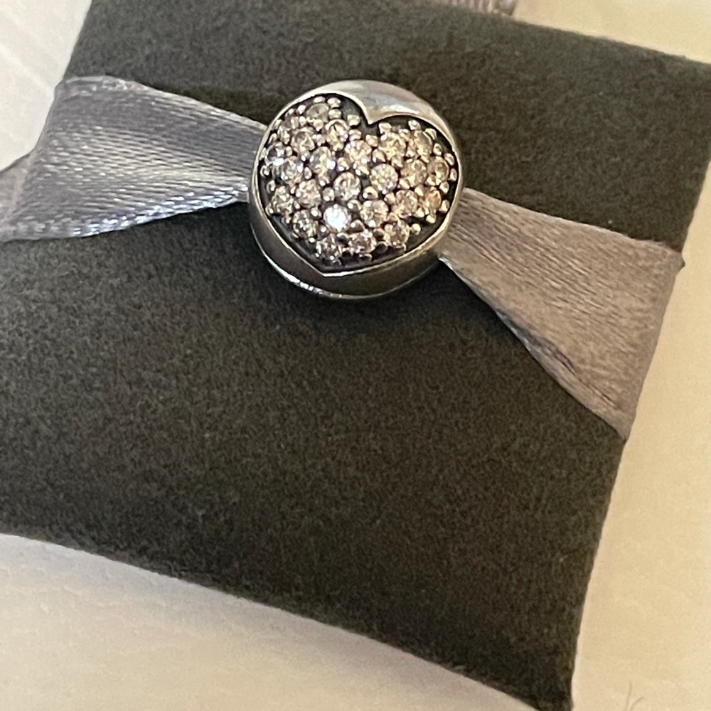 Pandora Pave Heart Clip